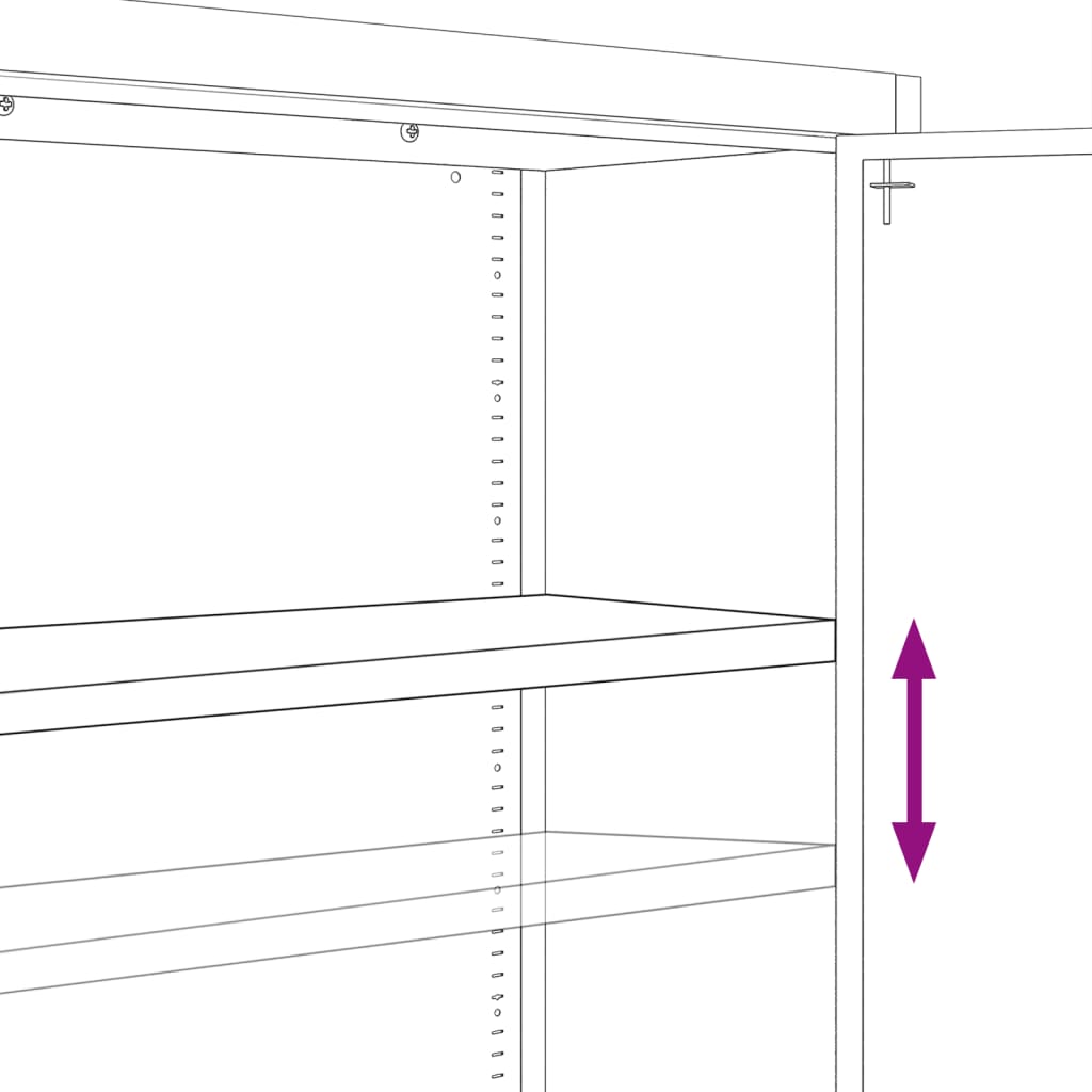 vidaXL Archiefkast 90x40x200 cm staal zwart