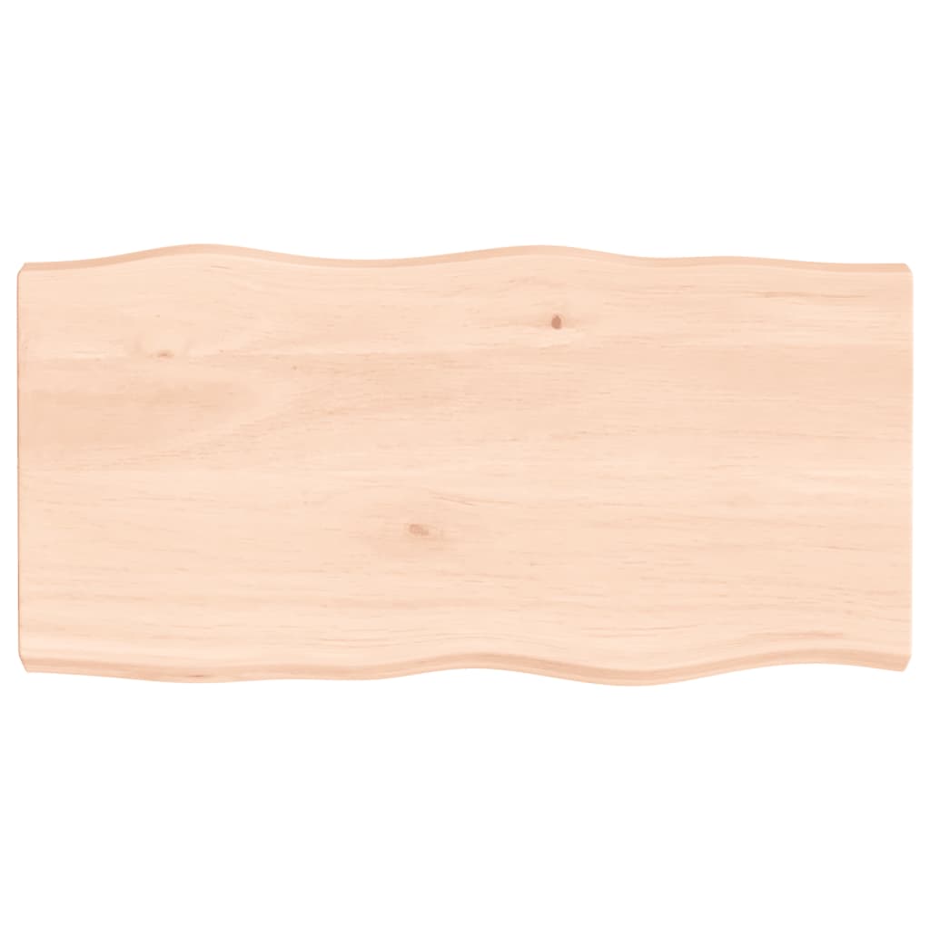 vidaXL Tafelblad natuurlijke rand 100x50x(2-4) cm massief eikenhout