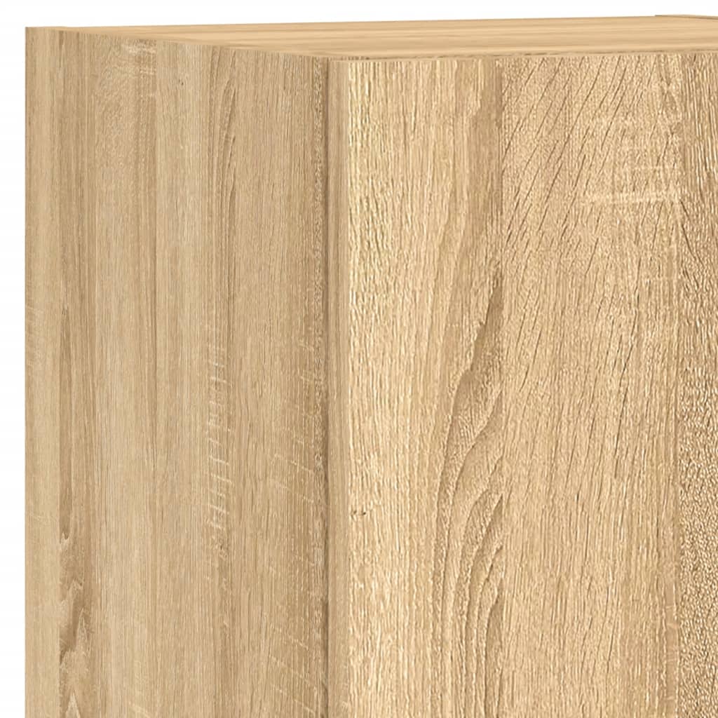 vidaXL 5-delige Tv-wandmeubelset met LED bewerkt hout sonoma eiken