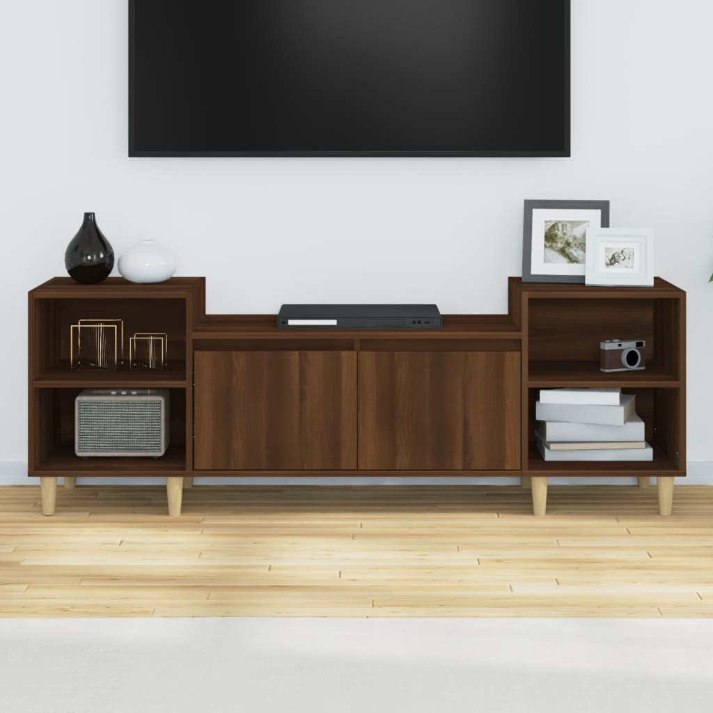 vidaXL Tv-meubel 160x35x55 cm bewerkt hout bruin eikenkleur