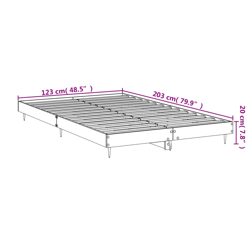 vidaXL Bedframe zonder matras hout gerookt eikenkleurig 120x200 cm