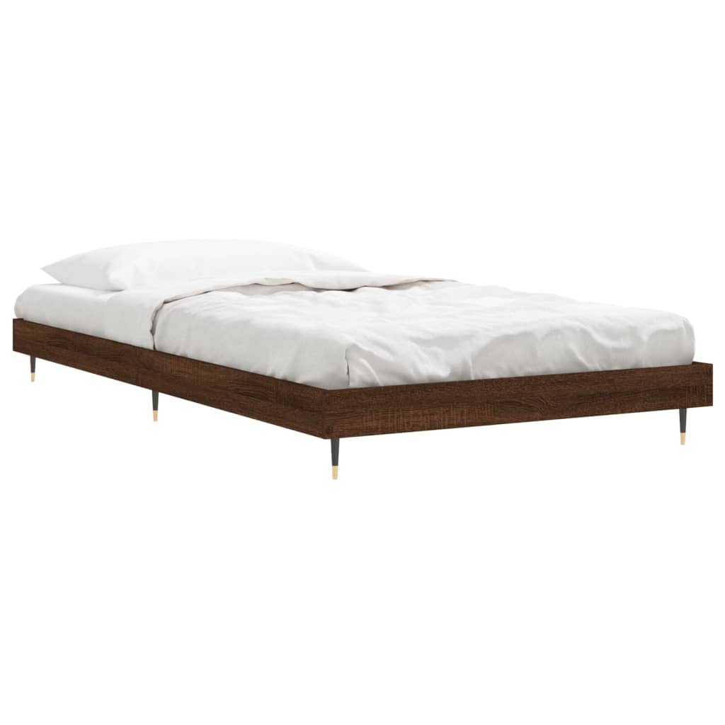 vidaXL Bedframe zonder matras bewerkt hout bruin eikenkleur 100x200 cm