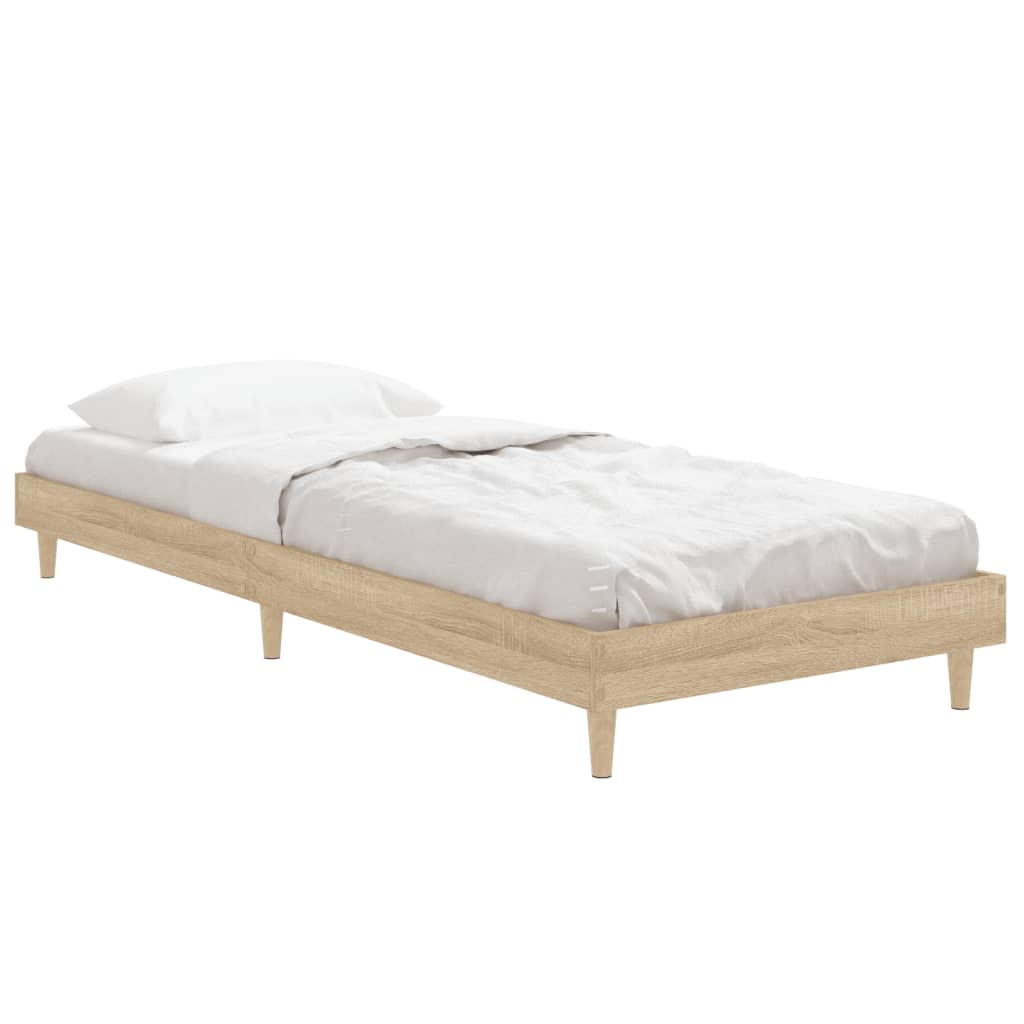 vidaXL Bedframe zonder matras hout sonoma eikenkleurig 75x190 cm