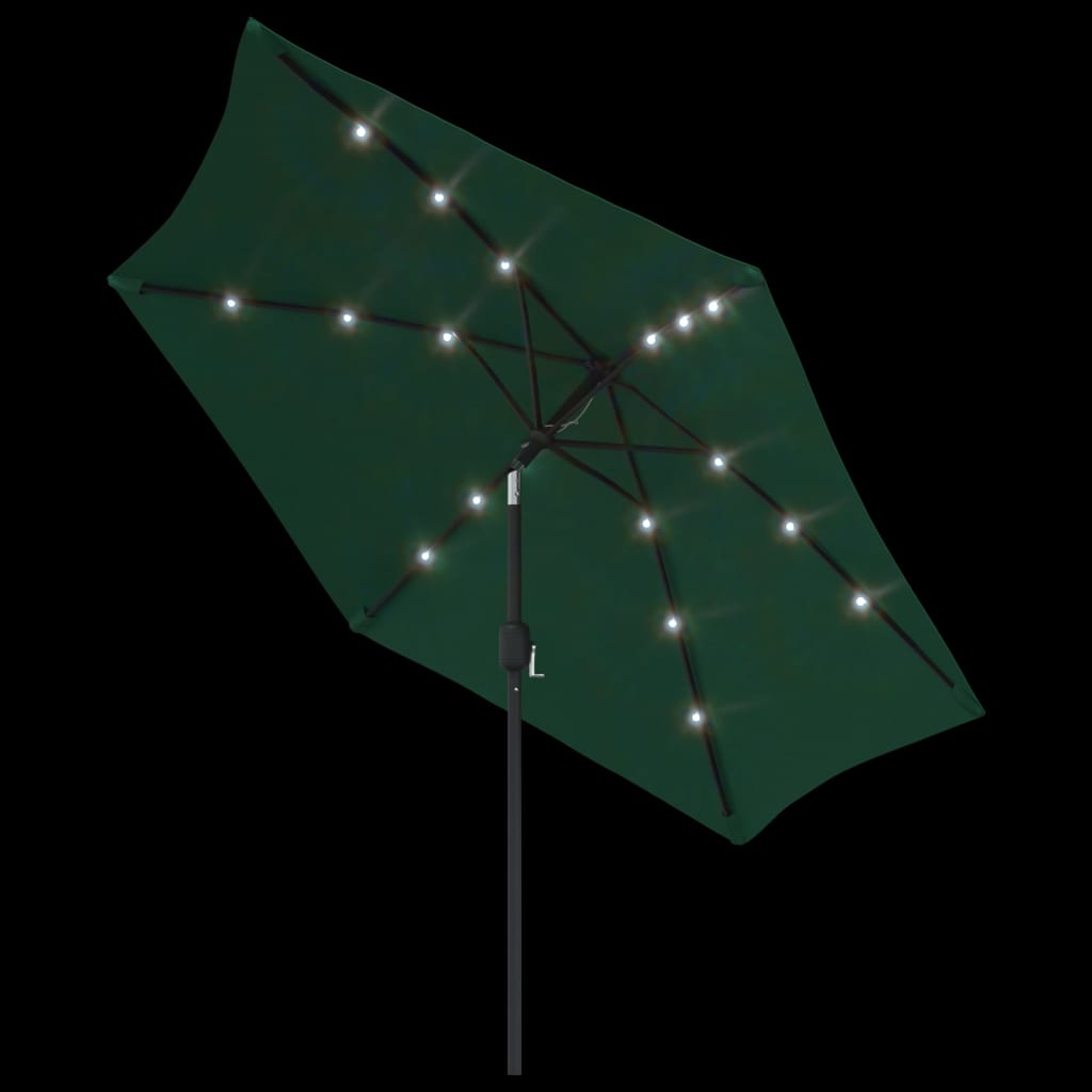 vidaXL Zweefparasol met LED 3,5 m groen