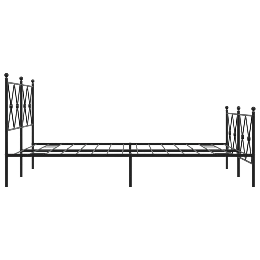 vidaXL Bedframe met hoofd- en voeteneinde metaal zwart 140x190 cm