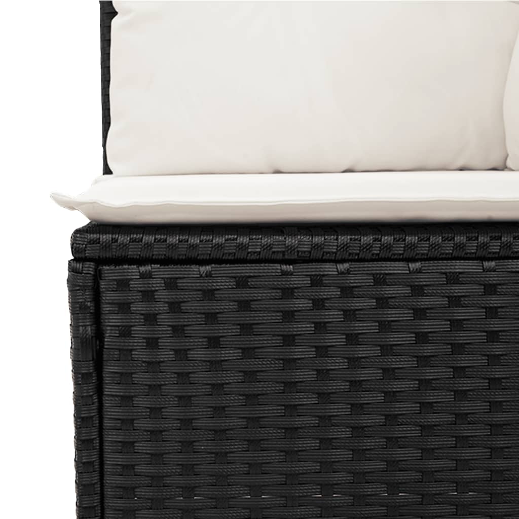 vidaXL 8-delige Loungeset met kussens poly rattan zwart