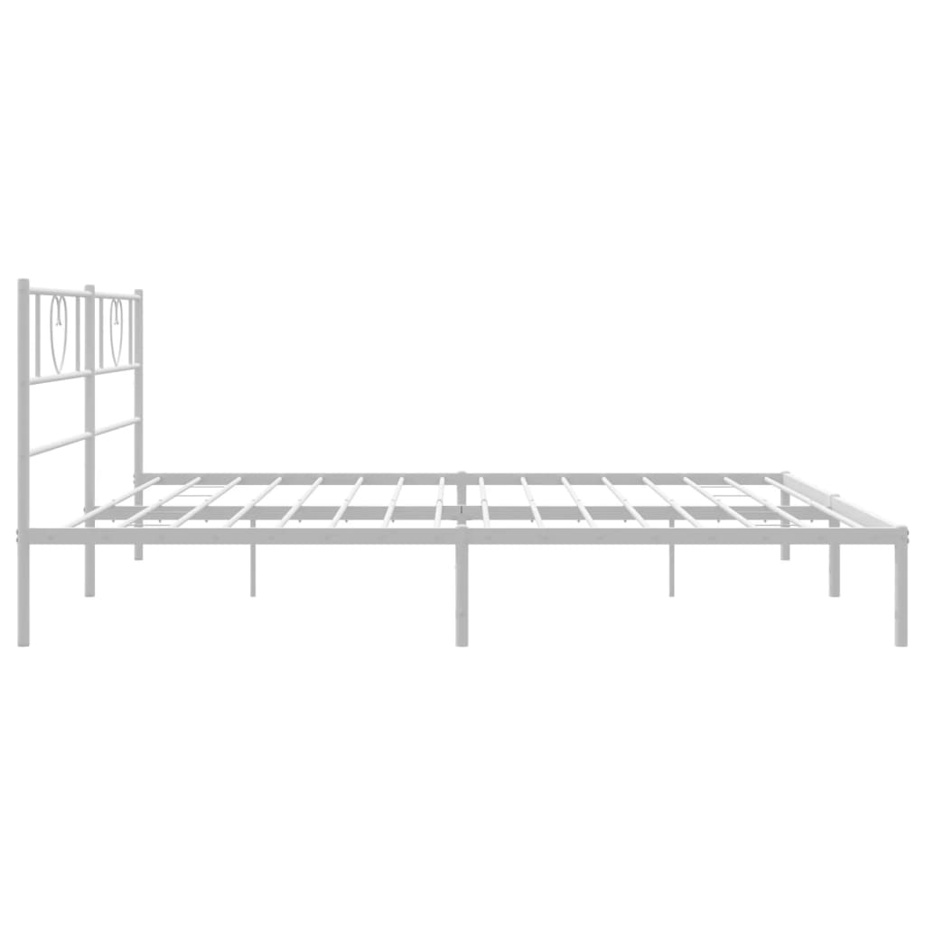 vidaXL Bedframe met hoofdbord metaal wit 180x200 cm