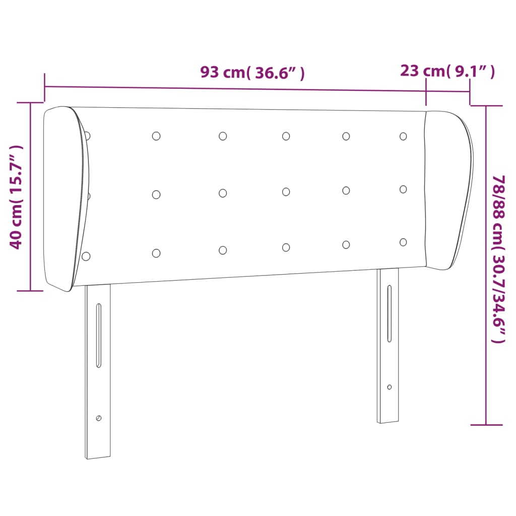 vidaXL Hoofdbord met randen 93x23x78/88 cm kunstleer bruin