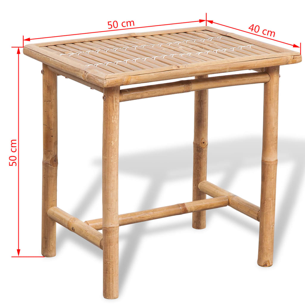 vidaXL 3-delige Bistroset met kussens bamboe