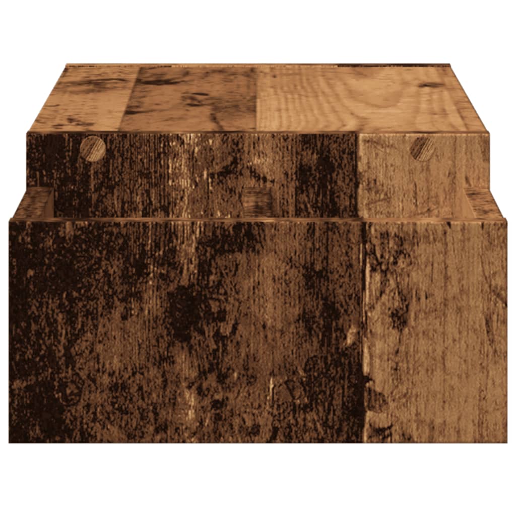 vidaXL Monitorstandaard met opbergruimte 70x27x15 cm hout oud hout