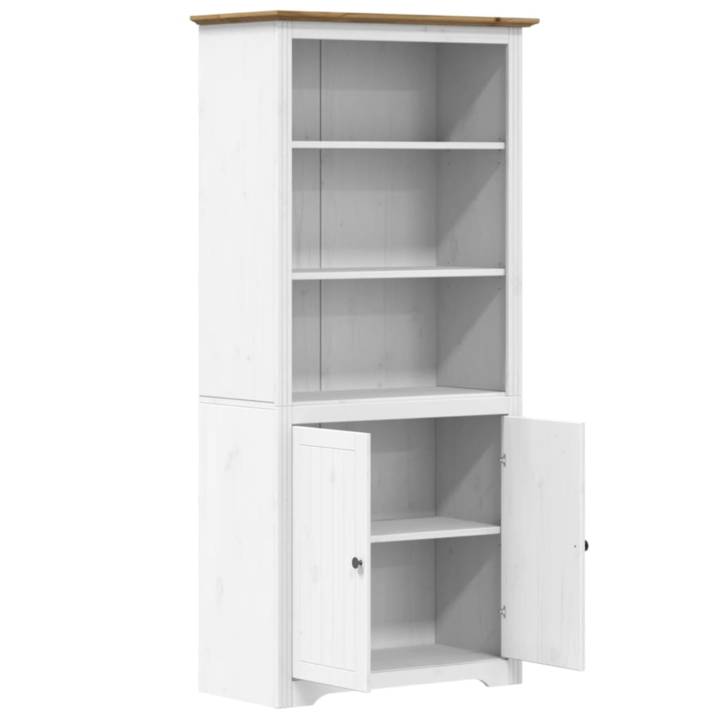 vidaXL Boekenkast BODO 82x40x173 cm massief grenenhout wit en bruin