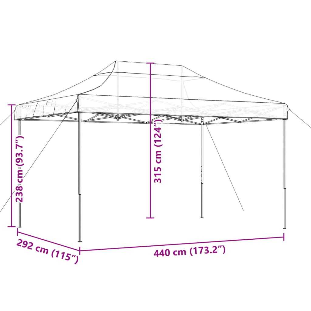 vidaXL Partytent inklapbaar pop-up 440x292x315 cm beige