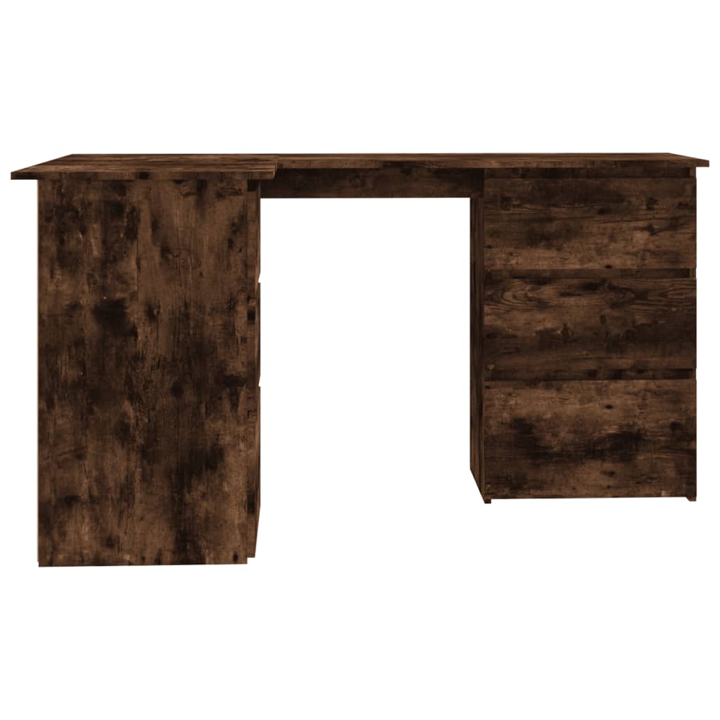 vidaXL Hoekbureau 145x100x76 cm bewerkt hout gerookt eikenkleurig