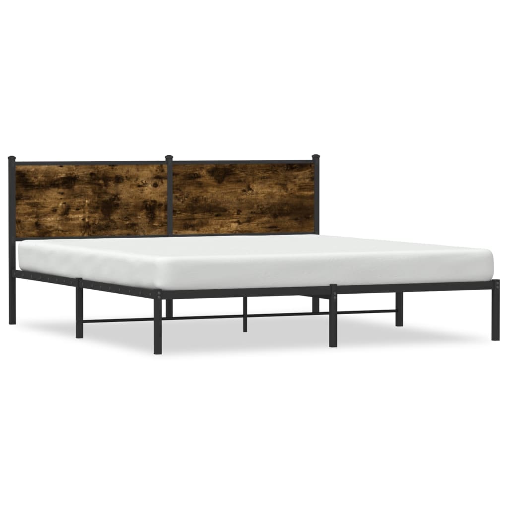 vidaXL Bedframe zonder matras metaal gerookt eikenkleurig 160x200 cm