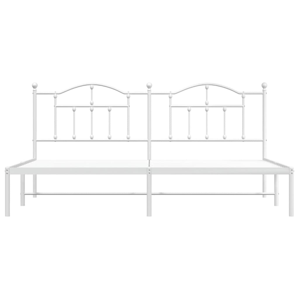 vidaXL Bedframe met hoofdbord metaal wit 200x200 cm