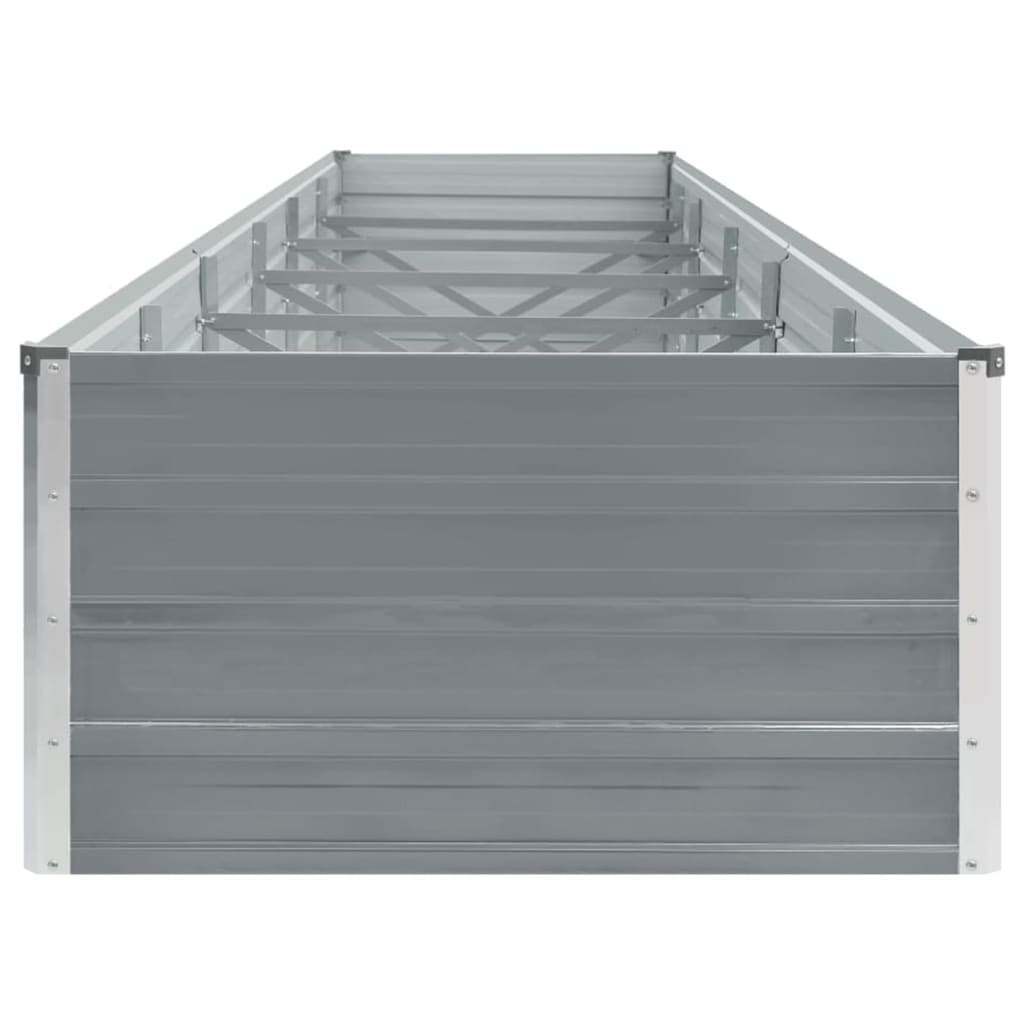 vidaXL Plantenbak verhoogd 480x80x45 cm gegalvaniseerd staal grijs