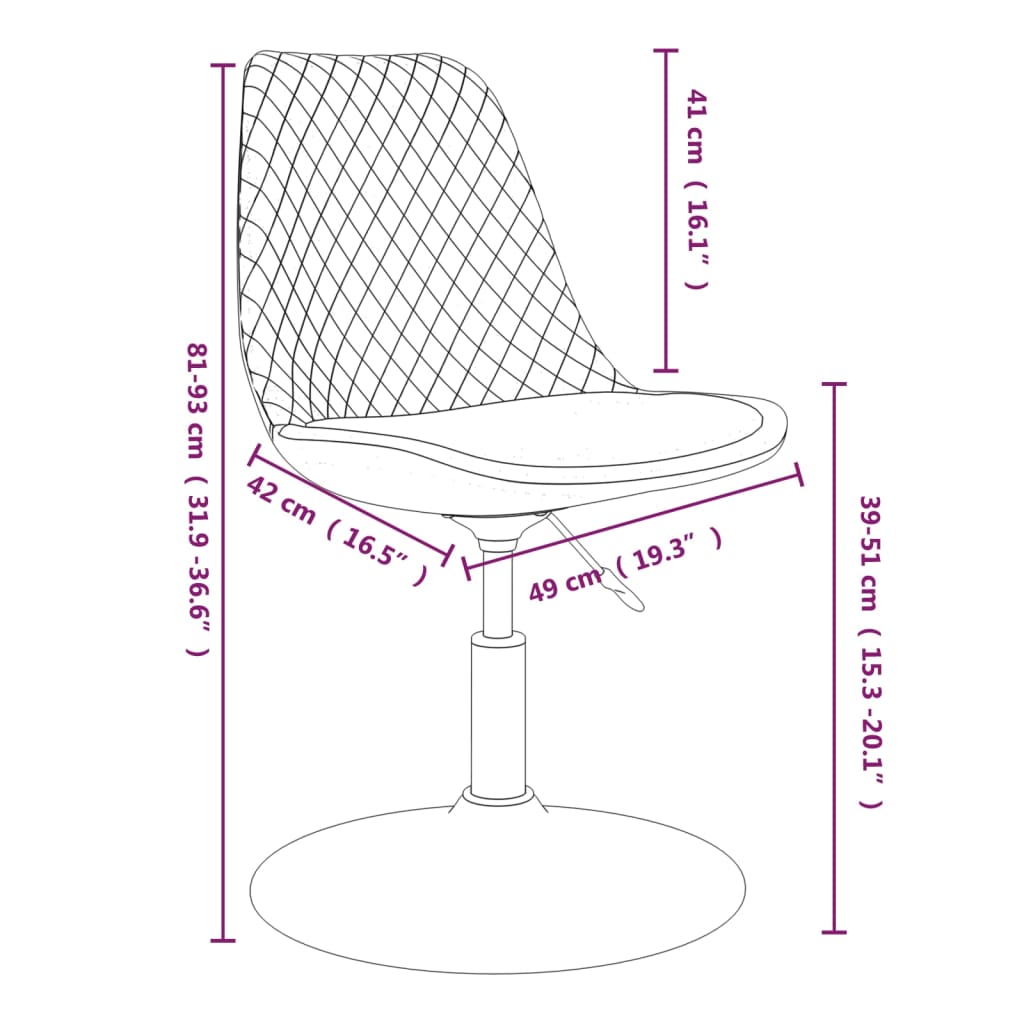 vidaXL Eetkamerstoelen draaibaar 6 st fluweel bruin