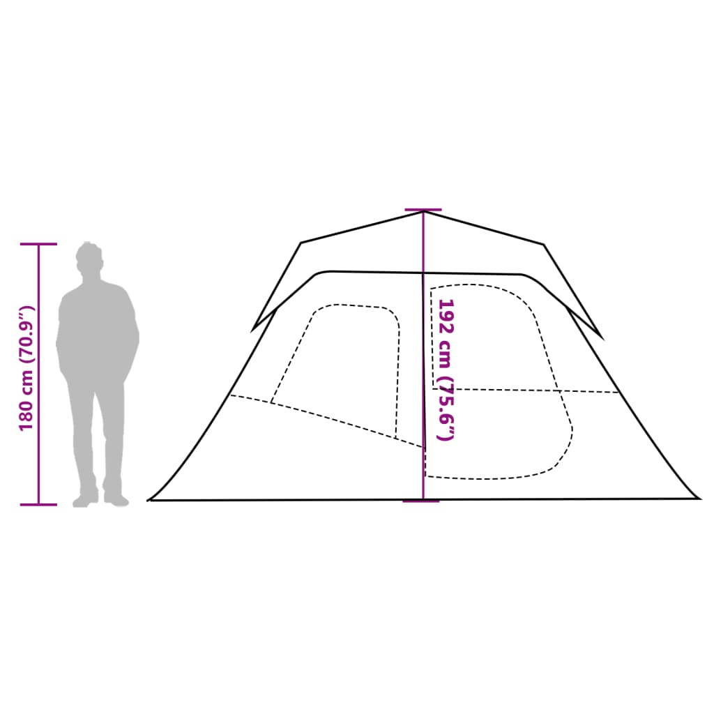 vidaXL Tent met LED 6-persoons snelontgrendeling lichtgroen