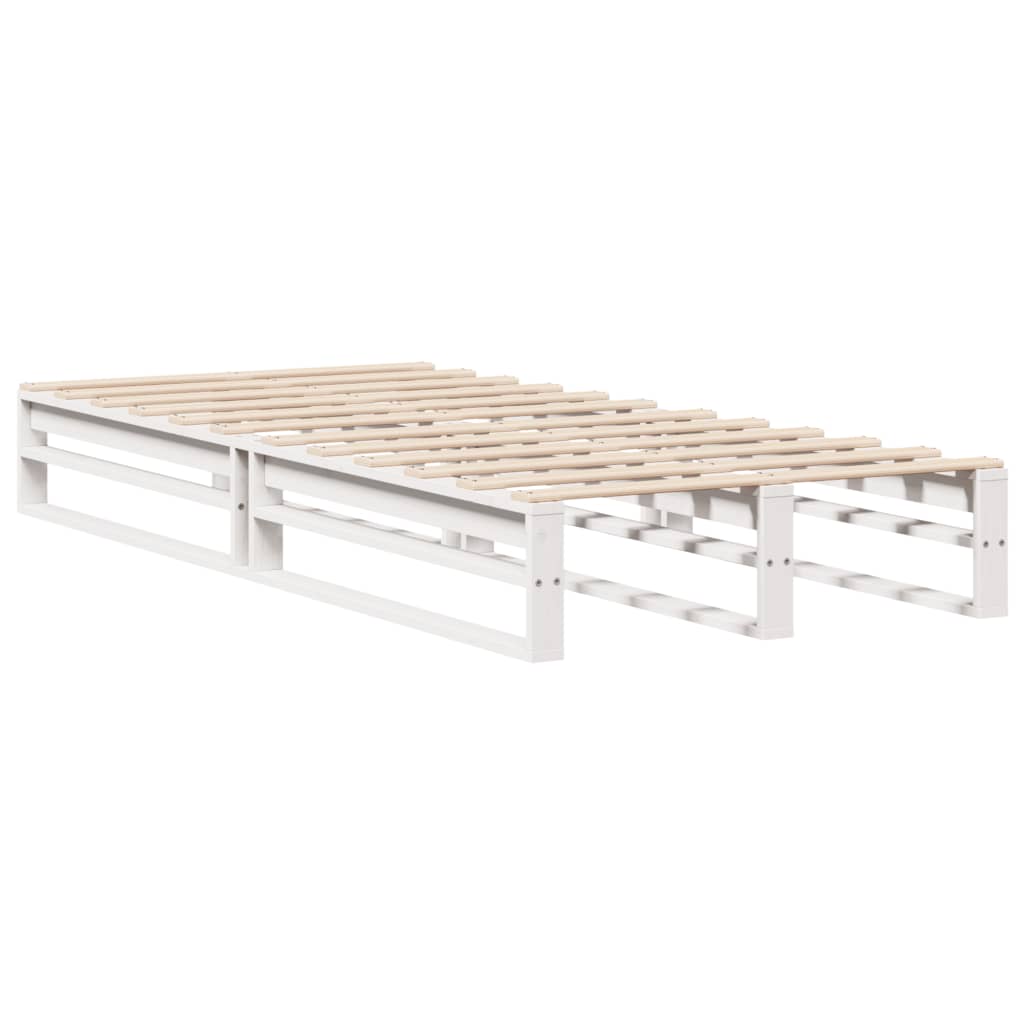 vidaXL Bedframe zonder matras massief grenenhout wit 90x200 cm