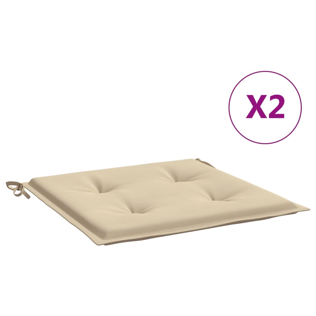 vidaXL Tuinstoelkussens 2 st 50x50x3 cm oxford stof beige