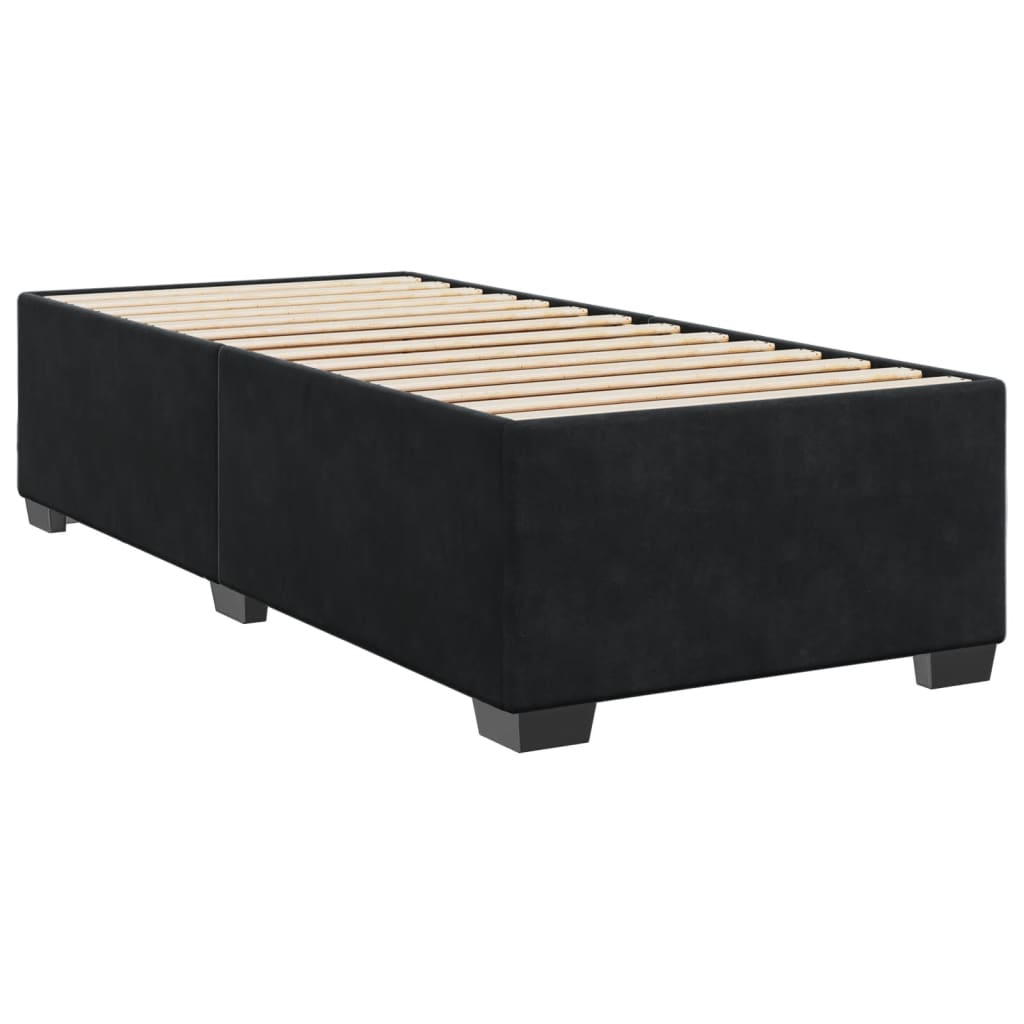 vidaXL Boxspring met matras fluweel zwart 90x190 cm