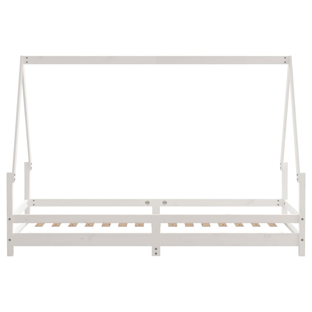 vidaXL Kinderbedframe 80x200 cm massief grenenhout wit