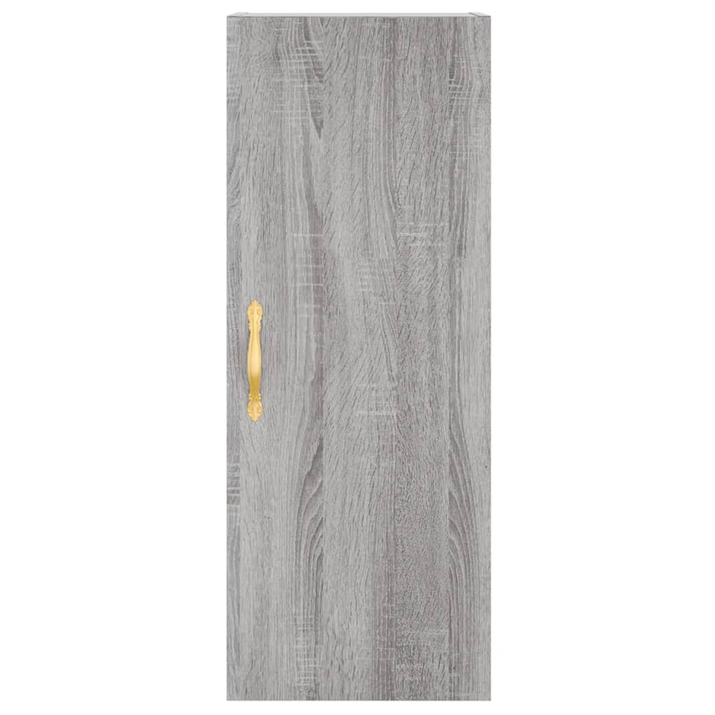 vidaXL Hoge kast 34,5x34x180 cm bewerkt hout grijs sonoma eikenkleurig