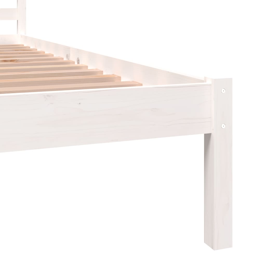 vidaXL Bedframe massief grenenhout wit 90x190 cm