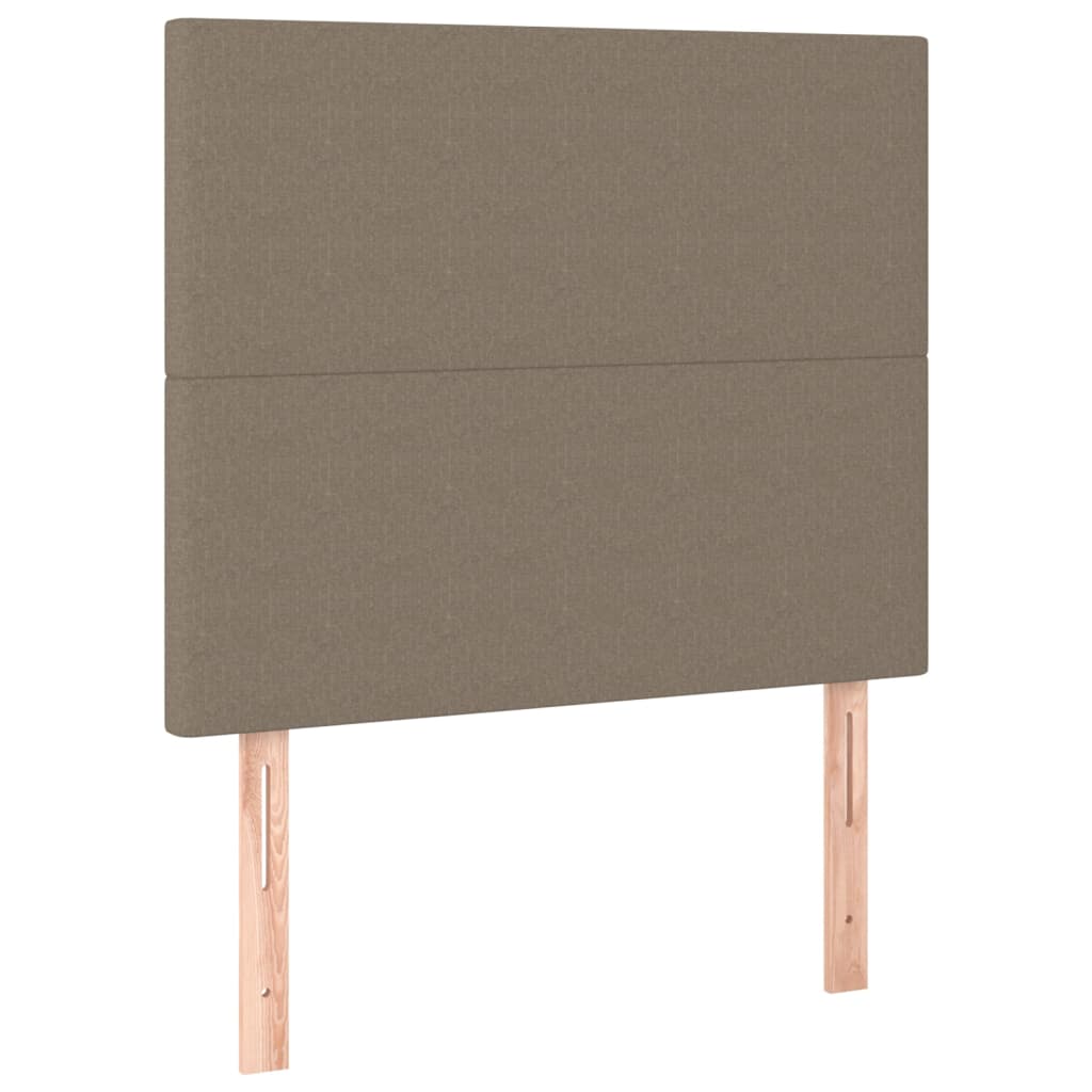 vidaXL Hoofdbord LED 100x5x118/128 cm stof taupe