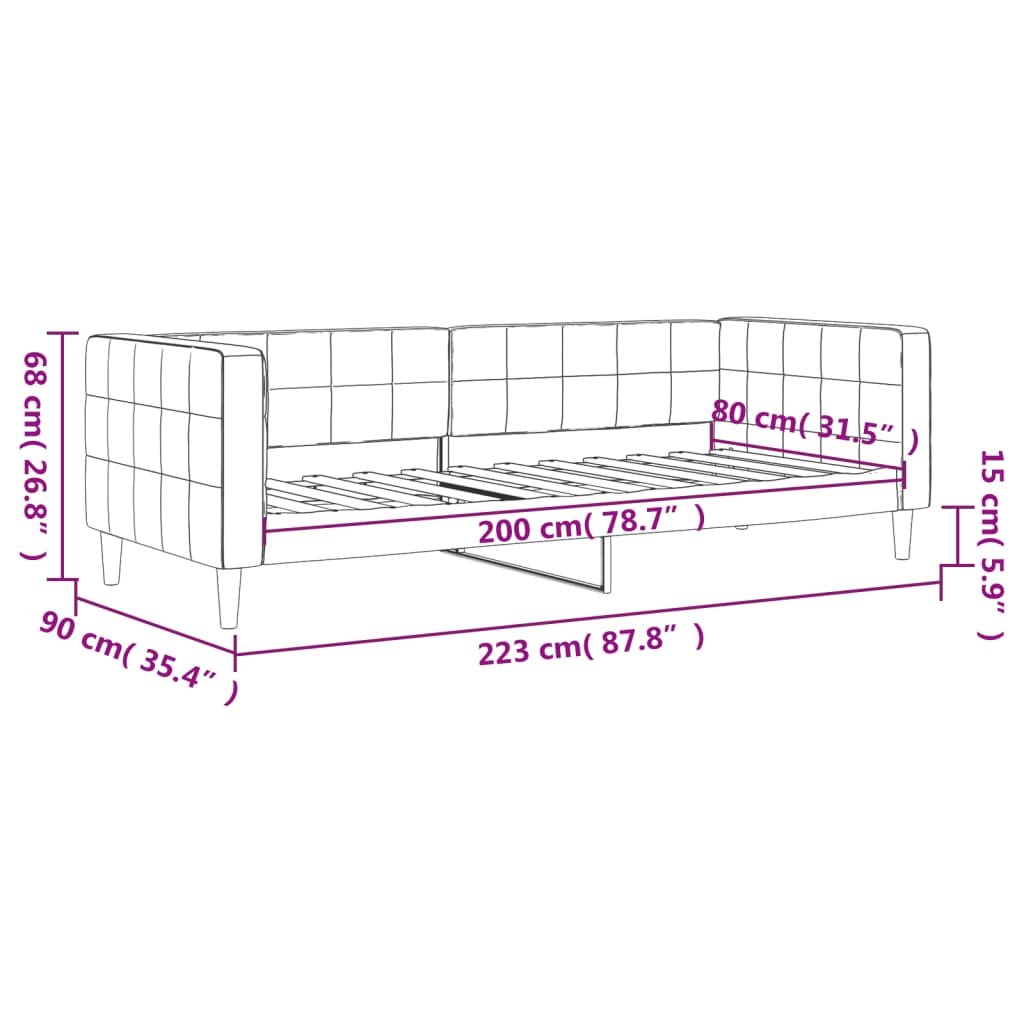 vidaXL Slaapbank 80x200 cm fluweel zwart