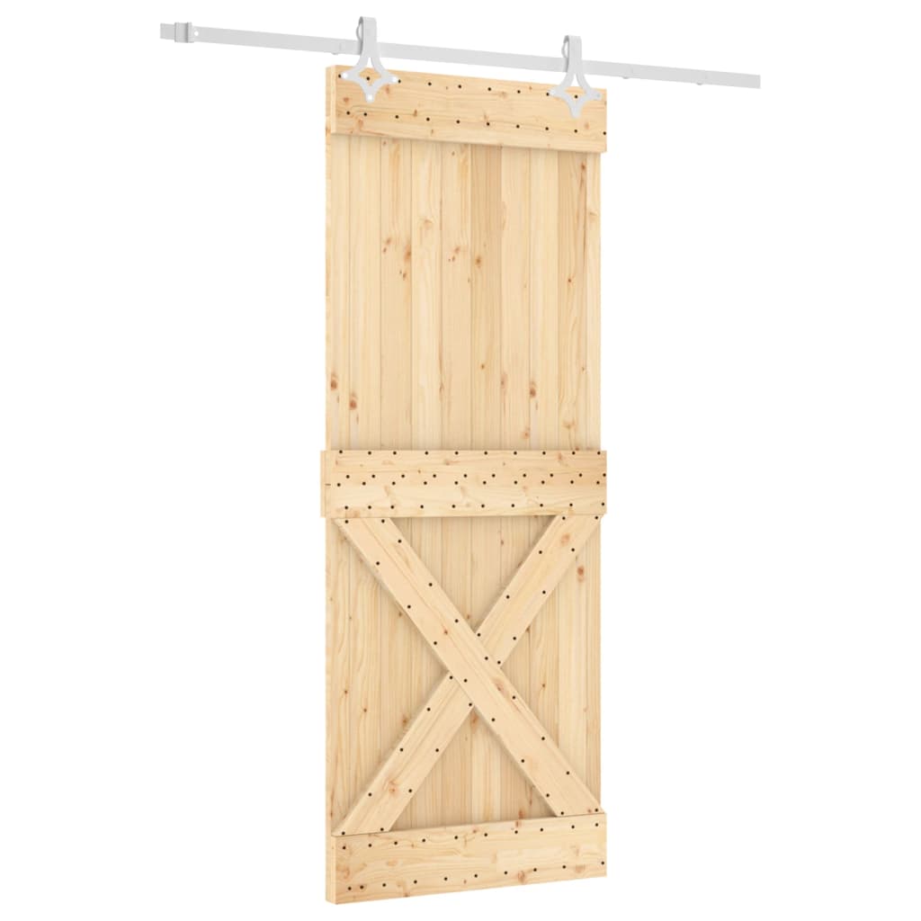 vidaXL Schuifdeur met beslag 80x210 cm massief grenenhout