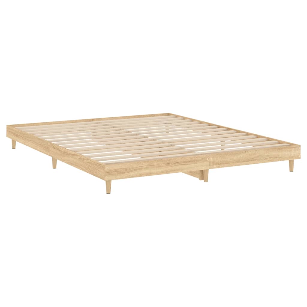 vidaXL Bedframe zonder matras hout sonoma eikenkleurig 150x200 cm