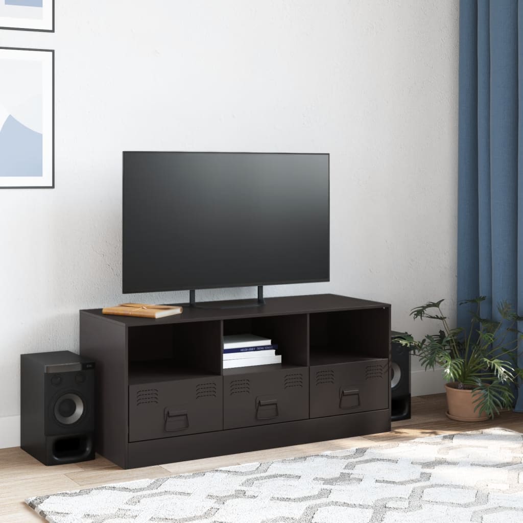 vidaXL Tv-meubel 99x39x44 cm staal zwart