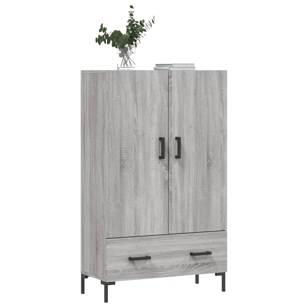 vidaXL Hoge kast 69,5x31x115 cm bewerkt hout grijs sonoma eikenkleurig