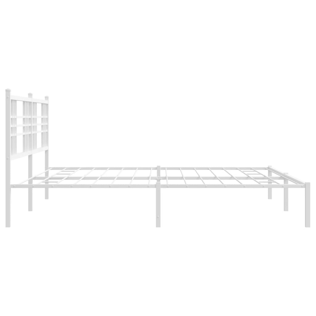 vidaXL Bedframe met hoofdbord metaal wit 193x203 cm