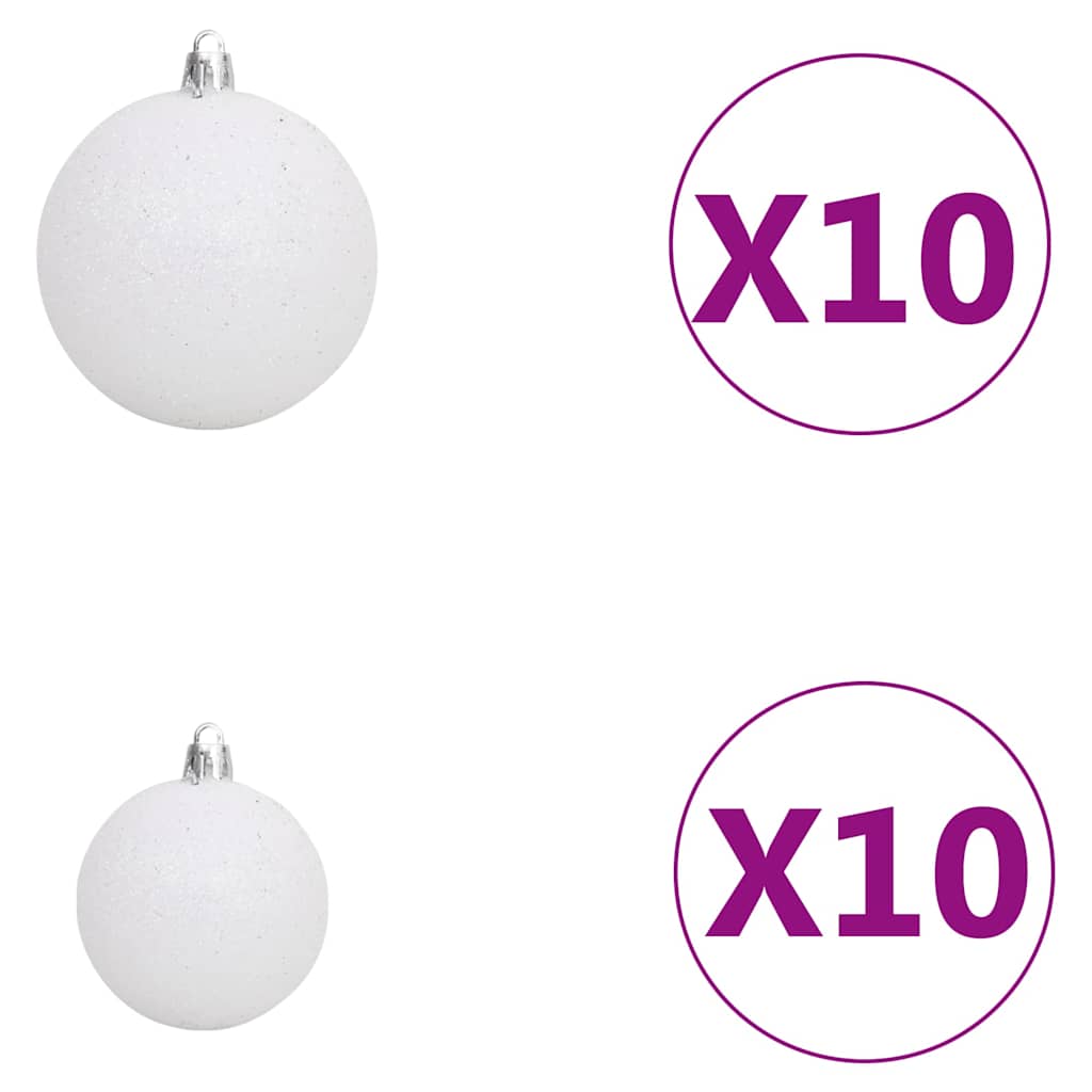 vidaXL Kunstkerstboom met scharnieren 300 LED's en kerstballen 180 cm