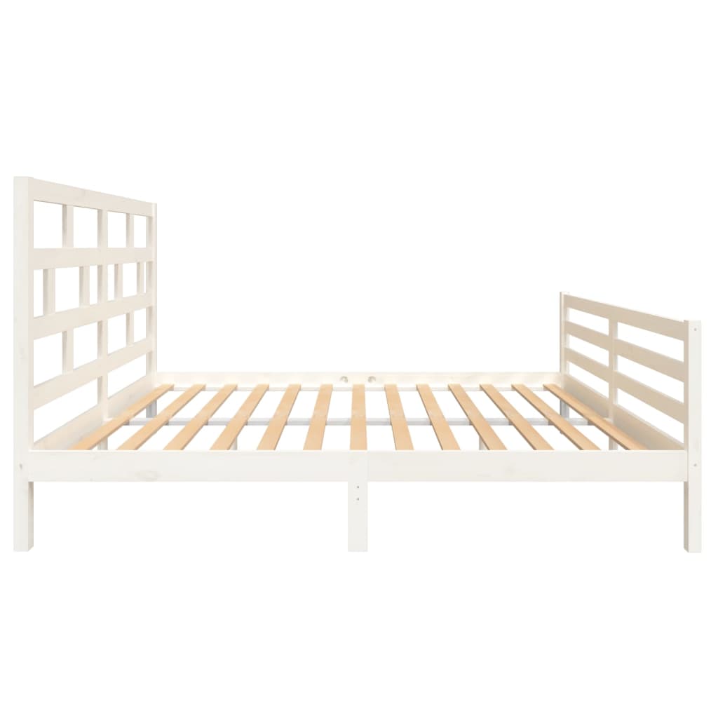 vidaXL Bedframe massief grenenhout wit 160x200 cm