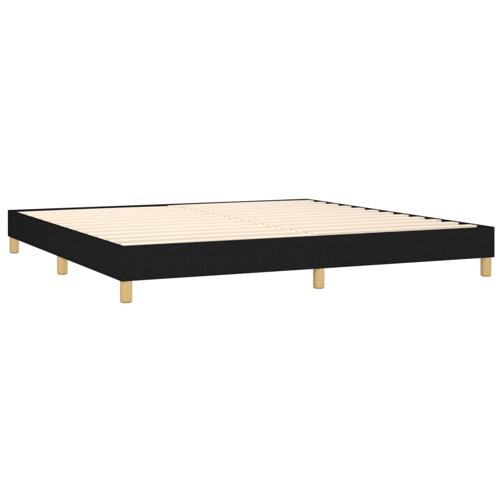 vidaXL Boxspring met matras stof zwart 200x200 cm