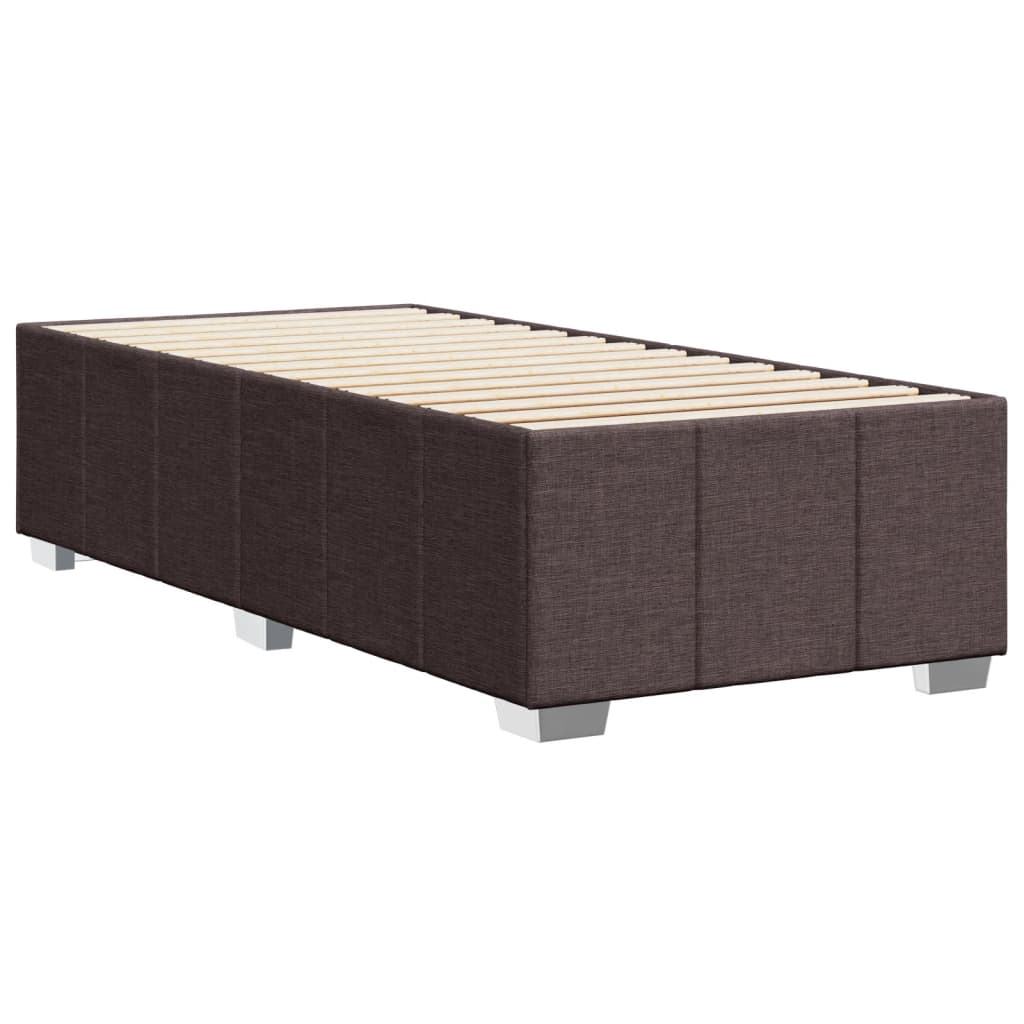 vidaXL Bedframe zonder matras 100x200 cm stof donkerbruin