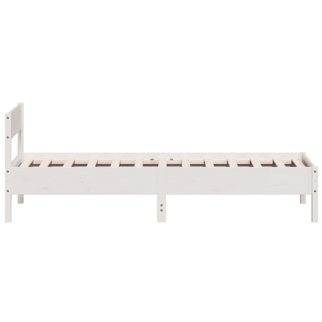 vidaXL Bedframe zonder matras massief grenenhout wit 90x200 cm