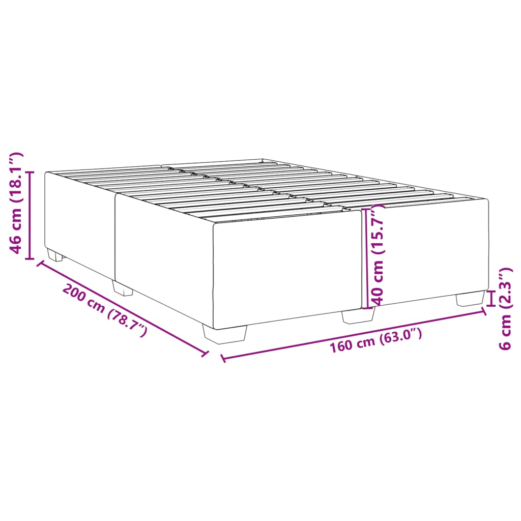 vidaXL Bedframe kunstleer zwart 160x200 cm