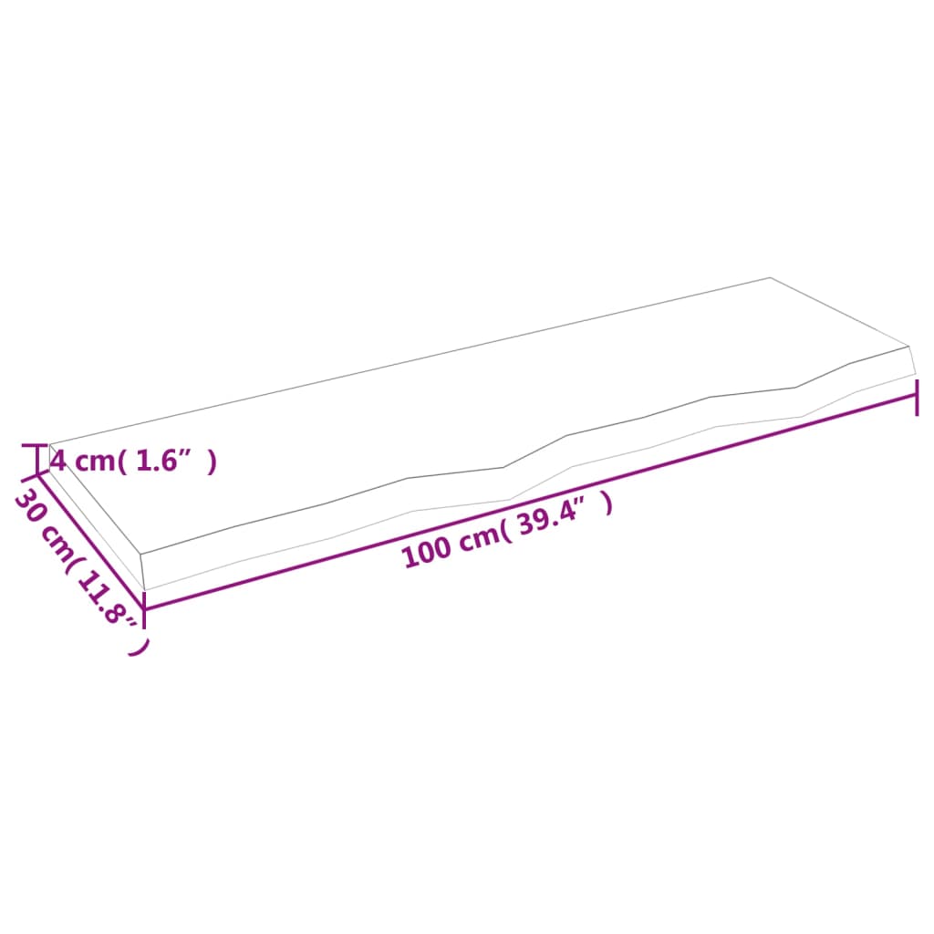 vidaXL Wandschap 100x30x(2-4) cm onbehandeld massief eikenhout