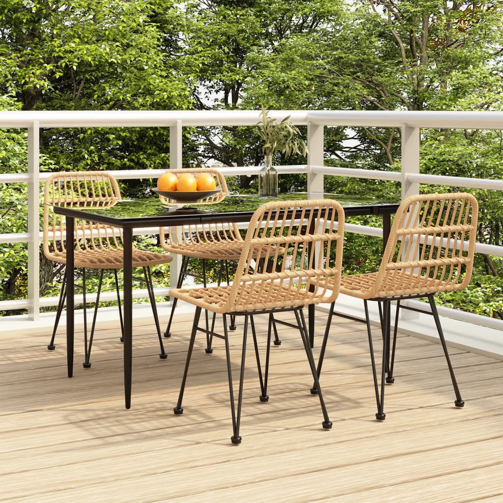 vidaXL 5-delige Tuinset poly rattan