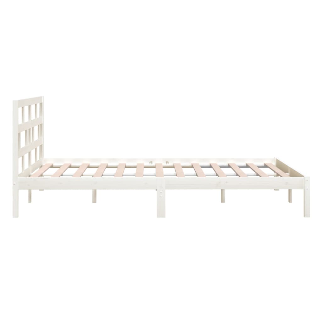 vidaXL Bedframe massief grenenhout wit 140x200 cm