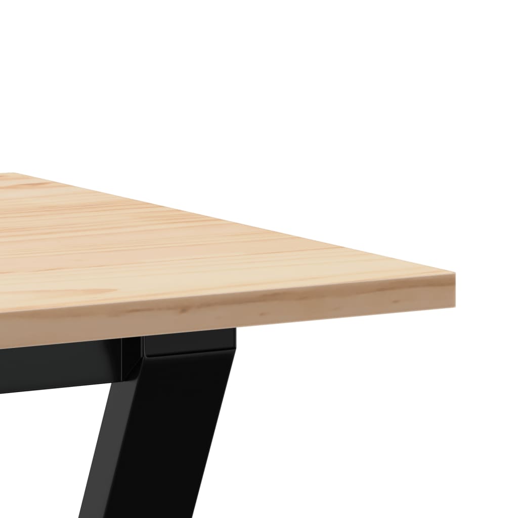 vidaXL Eettafel Y-frame 100x50x75 cm massief grenenhout en gietijzer