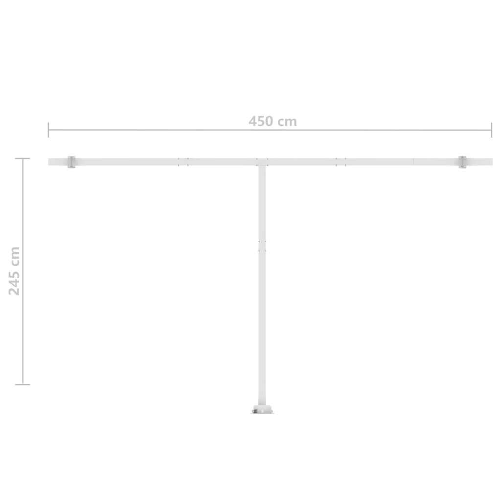 vidaXL Luifel handmatig uittrekbaar met LED 500x300 cm crèmekleurig