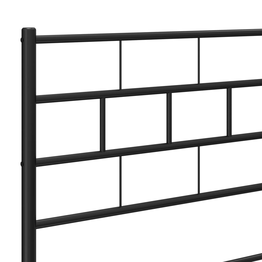 vidaXL Bedframe met hoofd- en voeteneinde metaal zwart 100x200 cm