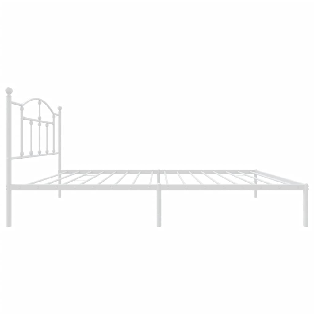 vidaXL Bedframe met hoofdbord metaal wit 100x200 cm