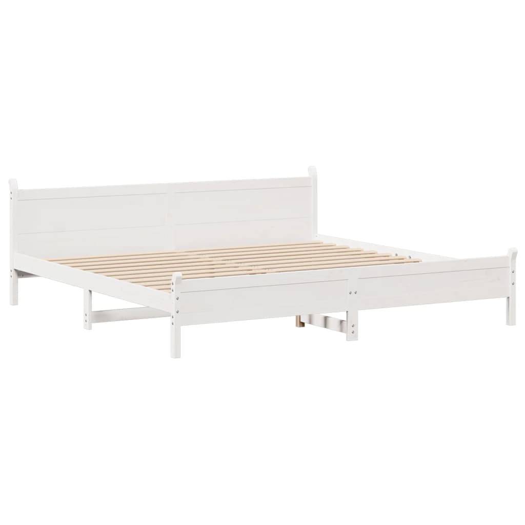 vidaXL Bedframe zonder matras massief grenenhout wit 180x200 cm