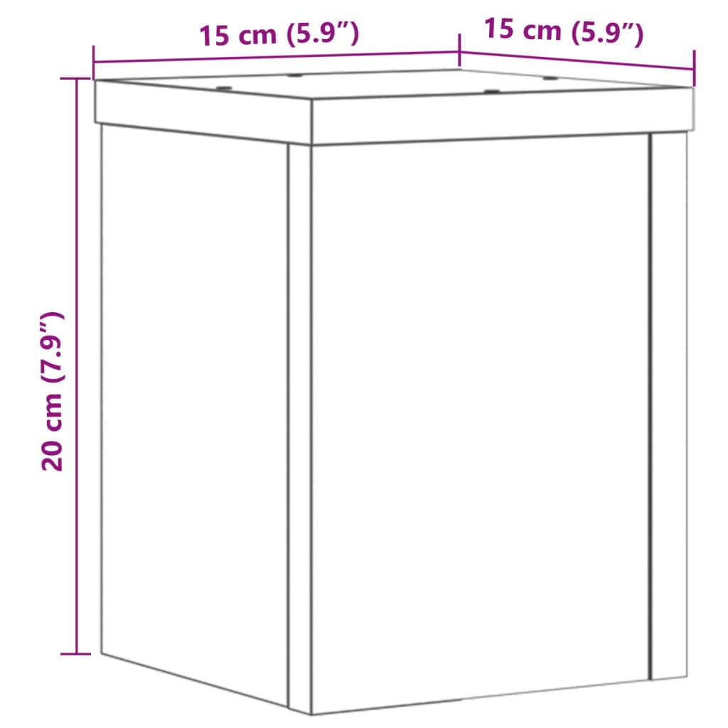 vidaXL Plantenstandaards 2 st 15x15x20 cm bewerkt hout zwart